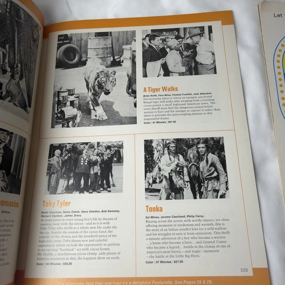 Walt Disney Co Original 1972-1975 16mm Film Rental & Educational Catalog Lot X 2